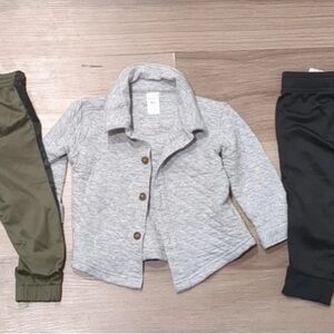 18 month baby lot carter button front jacket, Nike sweats, and puma sweats